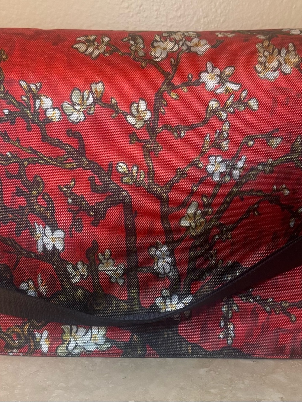 Laptop Messenger Bag with Van Gogh’s Almond Blossom Design W/HP 45W AC Power Ad